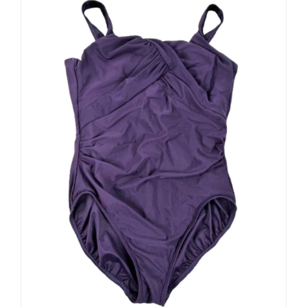 Lands’ End Purple One Piece Bathing Suit